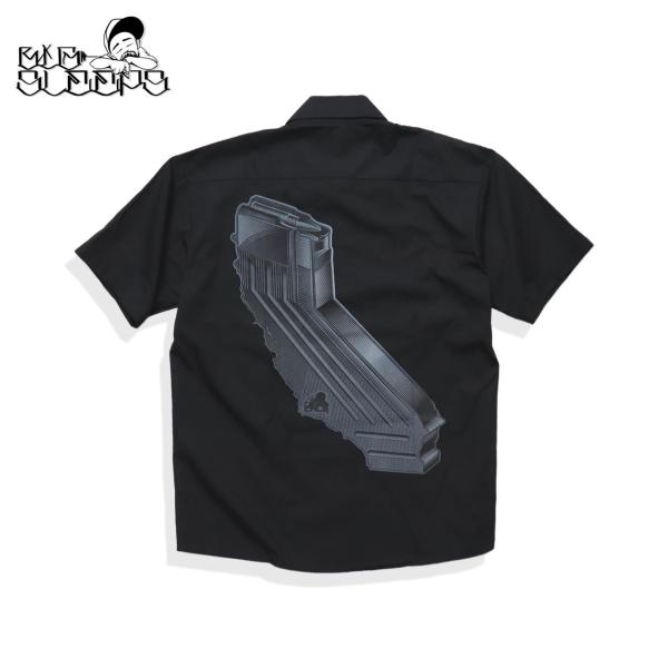 Big Sleeps ビッグスリープス 半袖シャツ ワークシャツ メンズ シャツ 薄手 黒 Letters To Live By 大きいサイズ CA WORK SHIRT S/S
