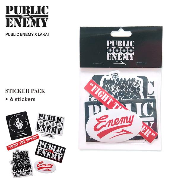 Lakai x Public Enemy Sticker Pack ラカイ ステッカー ヒップホップ スケボー ストリートブランド パブリックエネミー コラボ ストリート 正規輸入品