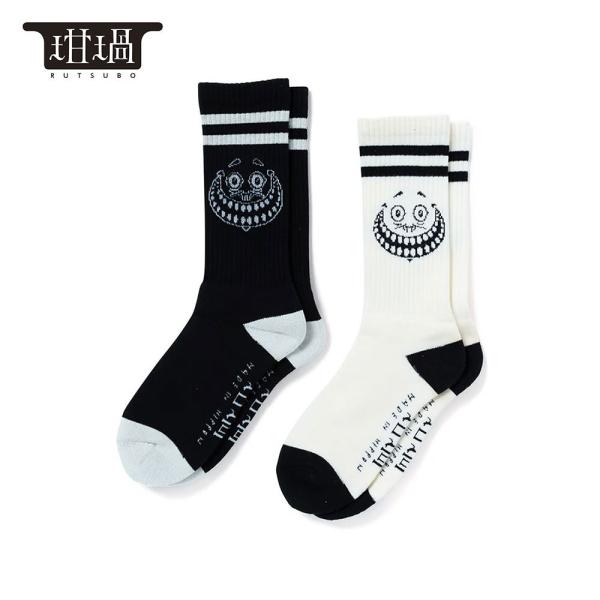坩堝 (RUTSUBO) Monster Face Socks (RUTSUBO × yoshi47) ルツボ ソックス 靴下 メンズ レディース ブランド 厚手 丈夫 おしゃれ ストリート 日本製 ギフト