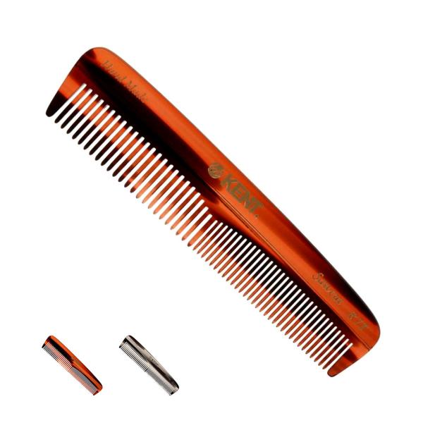 ケント ヘアコーム 櫛 メンズ レディース おしゃれ 高級 両歯 バーバー 美容師 プレゼント KENT R7T/R7TG Pocket Comb Thick/Fine Hair
