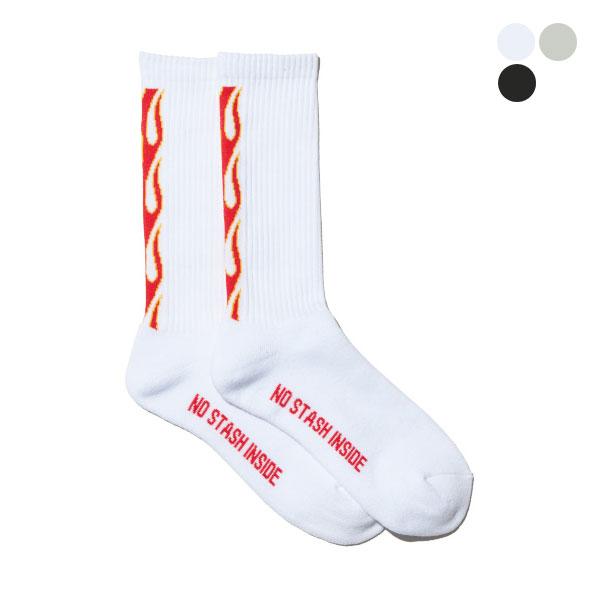 RADIALL ラディアル ハイソックス 靴下 スケーター メンズ 厚手 丈夫 抗菌 ブランド 日本製 スケボー Flames 1PAC SOX LONG