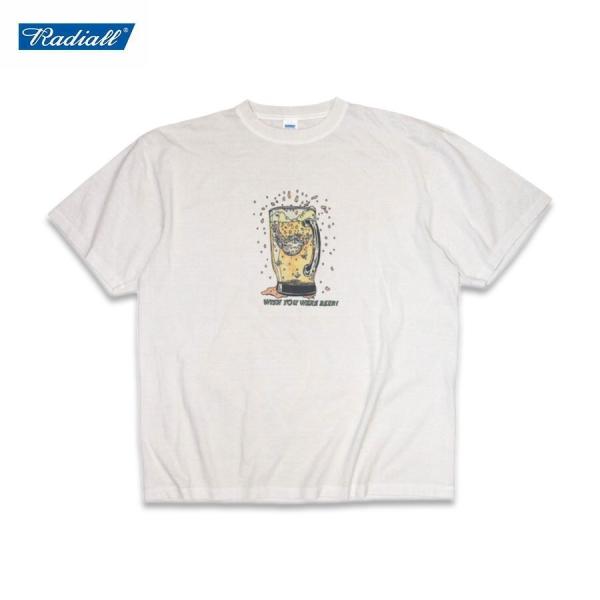 RADIALL ラディアル Frog CREW NECK T-SHIRT S/S Tシャツ ビール カエル ストリート メンズ 半袖 グラフィック 綿100% 夏 白 ホワイト xl HIROTTON ヒロットン
