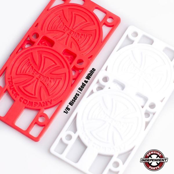INDEPENDENT TRUCKS インディペンデント RISER PADS COLOR スケートボード スケボー ライザーパッド スペースパッド 1/8inch 赤/白 2枚入り