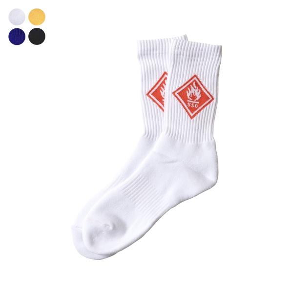 SURFSKATECAMP サーフ スケート キャンプ スケートソックス 靴下 メンズ おしゃれ 厚手 DANGER SIGN SOCKS SURF SKATE CAMP