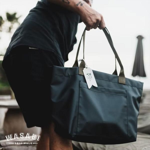 Wasabi originals ワサビオリジナル Tent Fabric Beach Tote / Wasabi x Surf a billy トートバッグ メンズ ブランド 無地 大きめ ナイロン 大容量 おしゃれ