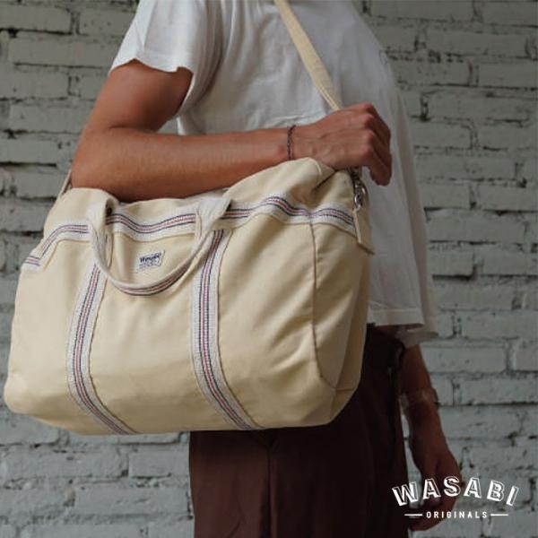 Wasabi originals ワサビオリジナル Pilot bag / Beach umbrella fabric 17L パイロットバッグ 日帰り ボストンバッグ 洗える 旅行 日帰り ミリタリー メンズ