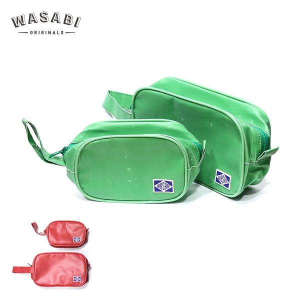 WASABI (ワサビ) BAG IN BAG SET (2PCS) dead stock fabric バッグインバッグ ポーチ メンズ 小物入れ おしゃれ 防水 ブランド アウトドア マチあり 旅行
