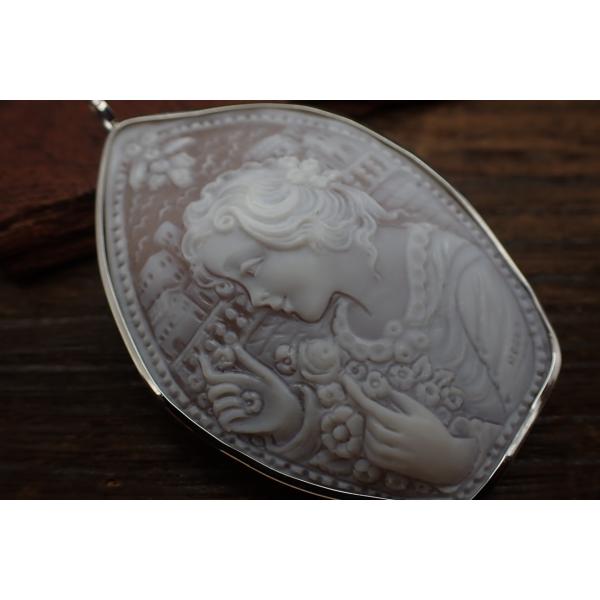 FRANCESCO DELLA GROTTA 作 シェルカメオ ブローチ兼ペンダントトップ