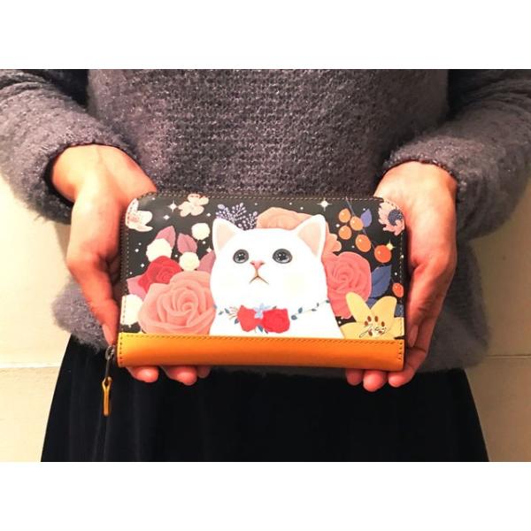 長財布 白ねこchoo choo JETOY 本革 送料無料 ウォレット カードケース 
