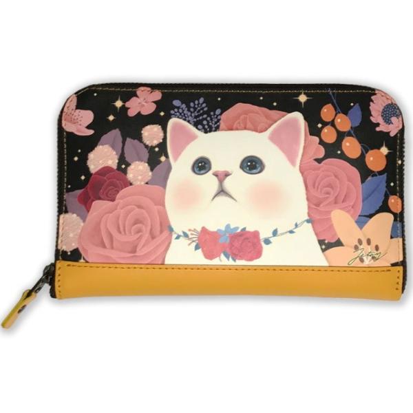 長財布 白ねこchoo choo JETOY 本革 送料無料 ウォレット カードケース 