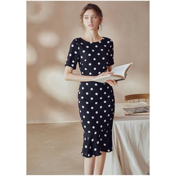 タイトワンピース ロング丈 半袖 膝丈 オフィスカジュアル ワンピース 春 きれいめ 夏 大人 通勤 ミセス マーメイド ドット 50代 40代 30代 代 ブラック Buyee Buyee Japanese Proxy Service Buy From Japan Bot Online