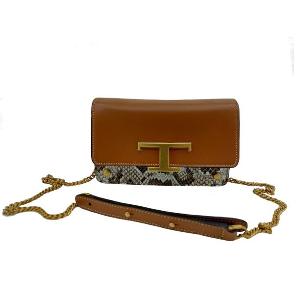 TOD'S（トッズ） トッズ「未使用品」Tタイムレス レザー 2WAY ボディ