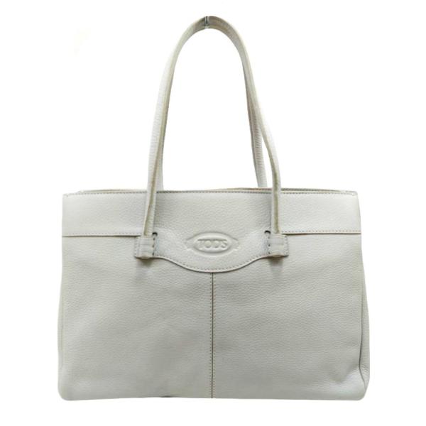 【未使用に近い】 TOD’S トッズ モカシーノ トートバッグ アイボリー TOD'S（トッズ） トッズ「未使用品」モカシーノ レディース レザー