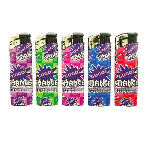 【サイズ】約幅2.4×奥行1.1×高さ8cm【入数】5本(5柄×各1本)【JAN】4980736001495〜商品の説明〜みんな大好き！GOGO!CHANCEをふんだんに使用したデザインライターです！<検索キーワード>パチンコ ...