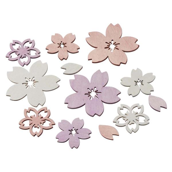 春の装飾 桜 さくら 飾り 店舗・自宅兼用 木製さくらピース 12個 直径5〜8cm・幅2×長さ3cm