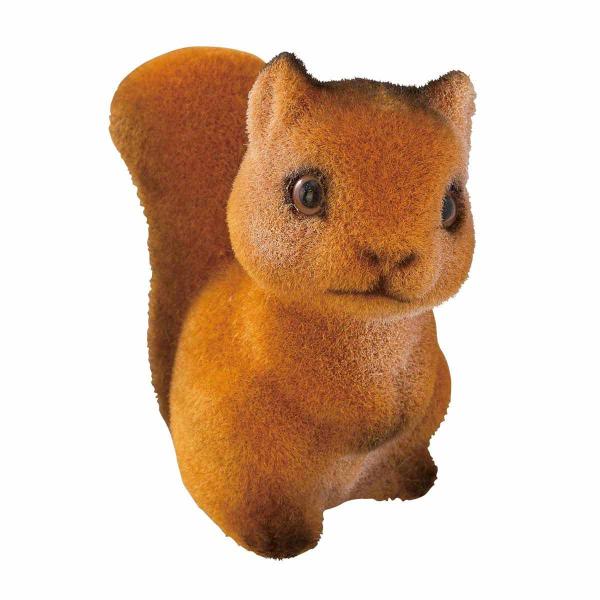秋の装飾 紅葉 飾り 店舗・自宅兼用 フロック小物 リス 1個 幅8×奥行4.5×高さ8cm
