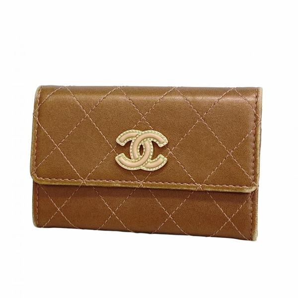 CHANEL 【5cc2798】シャネル カードケース マトラッセ ラムスキン  