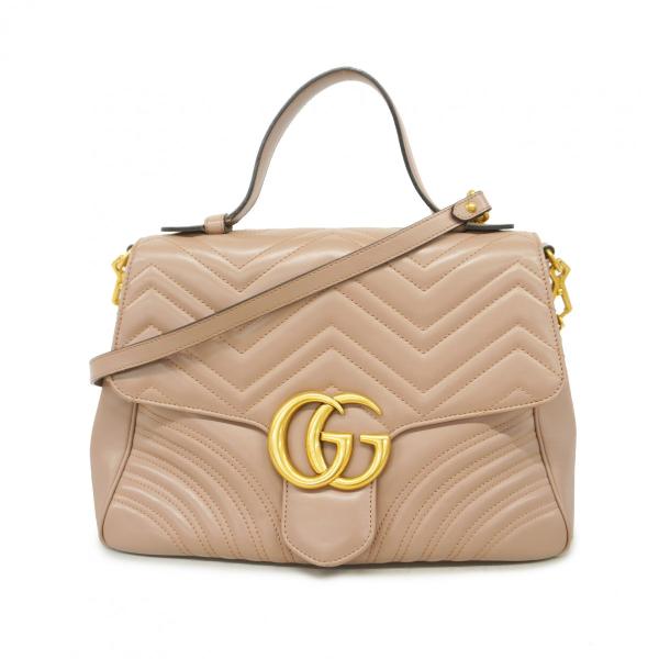 GUCCI 【5ce6273】グッチ ハンドバッグ GGマーモント 498109 レザー  