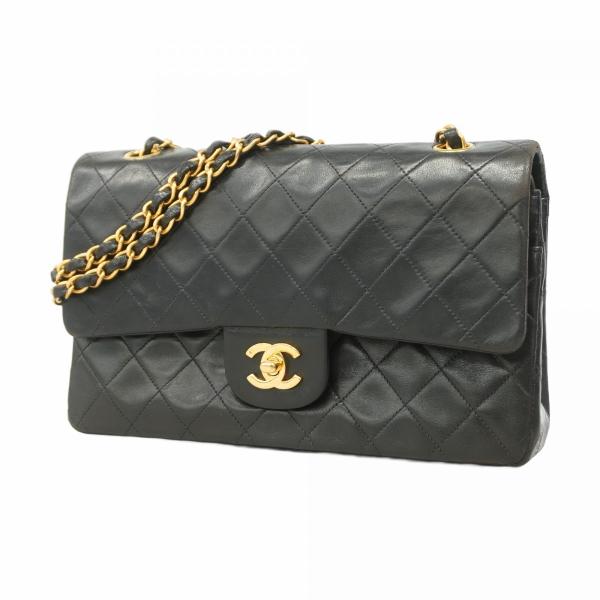 CHANEL 【5da0308】シャネル ショルダーバッグ マトラッセ Wフラップ W  