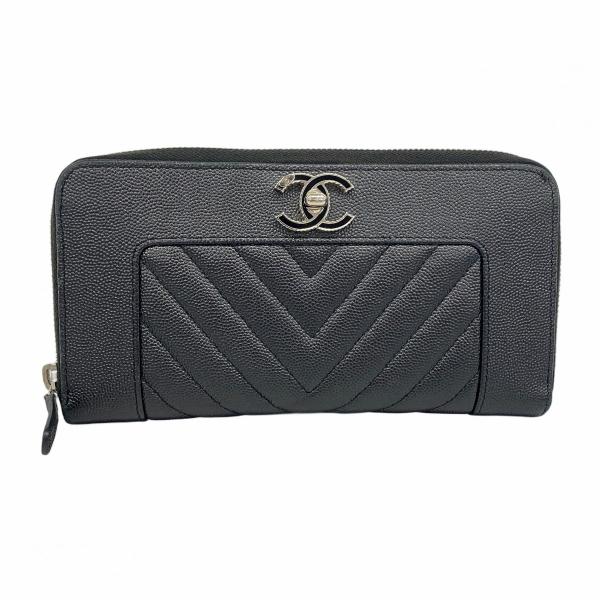 CHANEL 【5dc4958】シャネル 長財布 Vステッチ キャビアスキン CHANEL 【5dc4958】シャネル 長財布 Vステッチ キャビアスキン