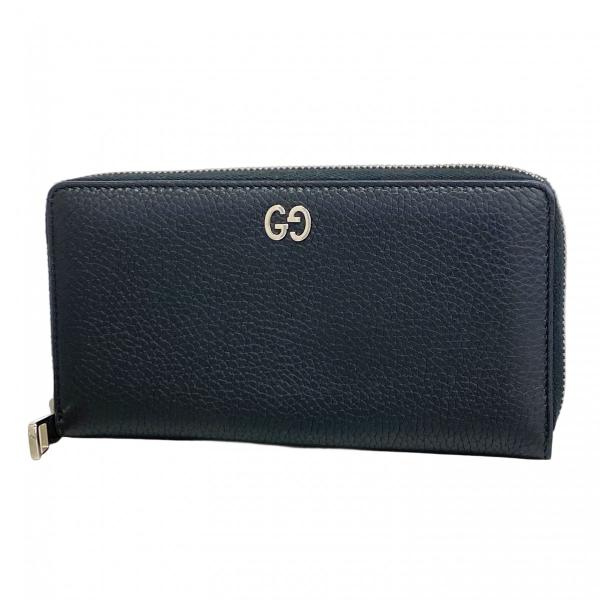 GUCCI 【5gc3367-h】グッチ 長財布 GGメタル 173928 レザー ブラック  