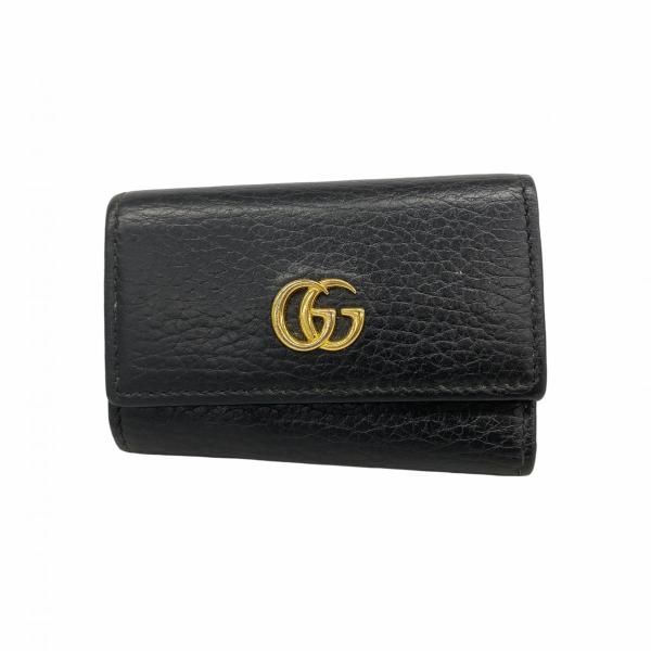 GUCCI  GGマーモント　レザーケース　キーケース GUCCI グッチ キーケース GGマーモント レザー グレー