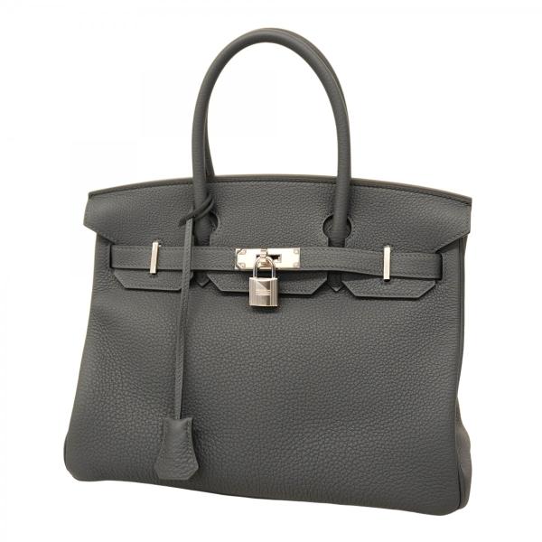 ★SALE【5ic3175-g-h】エルメス ハンドバッグ バーキン30 トゴ グリミスティ シルバー金具 W刻印【中古】レディース HERMES（エルメス） ☆SALE【5ic3175-g-h】エルメス ハンドバッグ