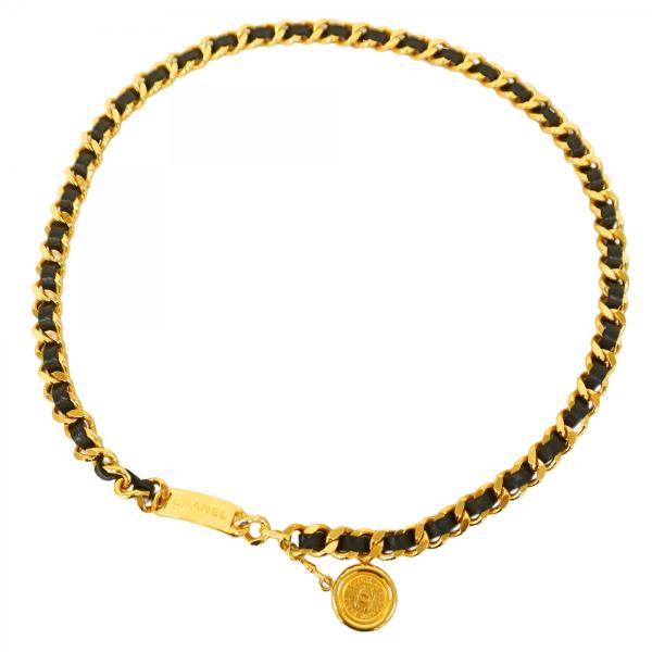 CHANEL ☆SALE【5ic3575】シャネル ベルト チェーン ゴールド ブラック  