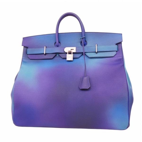 ★SALE【5id0928-3-g-h】エルメス ハンドバッグ オータクロア50 コスモス トゴ ブルーニュイグラデーション シルバー金具 Y刻印【中古】メンズ HERMES（エルメス） ☆最終価格☆SALE【5id0928-3-g-h】エルメス