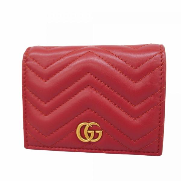 GUCCI 【5ie6319-h】グッチ 財布 GGマーモント 466492 レザー レッド  