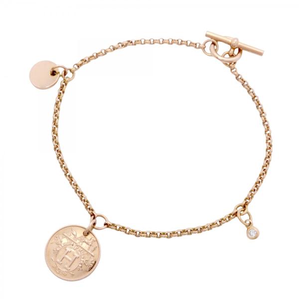 HERMES 【5jcb0892】エルメス ブレスレット エクスリブリス 1PD K18PG  