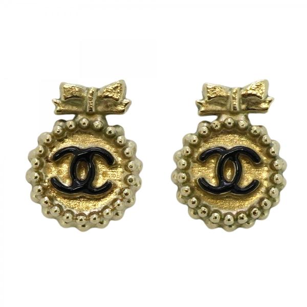 CHANEL 【5jeb0340】シャネル ピアス ココマーク リボンモチーフ GP  