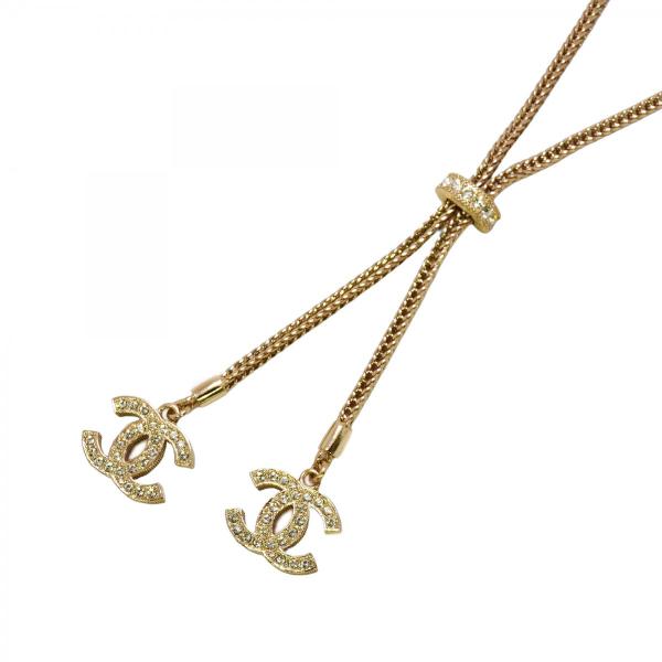 CHANEL 【5jeb0600】シャネル ネックレス ココマーク GPメッキ ライン  