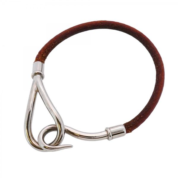 Hermès　エルメス　ジャンボブレスレット　レザー HERMES 【5jmb0947】エルメス ブレスレット ジャンボフック メタル