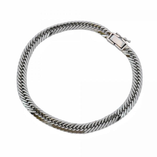 5khm044】喜平 ブレスレット Pt900 プラチナ 8面 トリプル 20.5cm 20.8