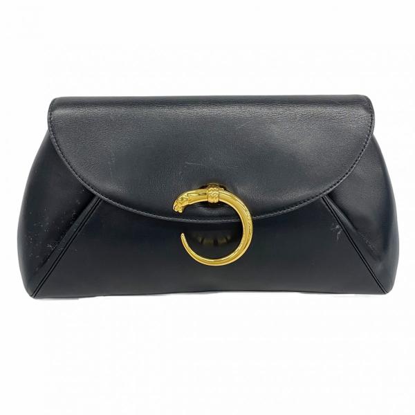 Cartier カルティエ　バック ゴールド 革ブラック Cartier 【5mb1803】カルティエ クラッチバッグ パンテール