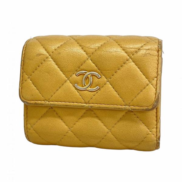 CHANEL 【5mb2163-h】シャネル 三つ折り財布 マトラッセ