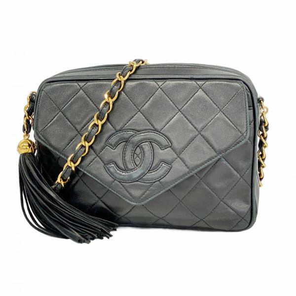 良品 シャネル ラムスキン マトラッセ フリンジ チェーンショルダー バッグ CHANEL 【5od4524-h】シャネル ショルダーバッグ マトラッセ フリンジ