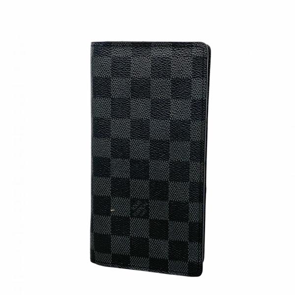 極美品　ルイヴィトン　ダミエ　ポルトフォイユ　ブラザ　ダミエ　ブラック　長財布 LOUIS VUITTON 【5oe5337】ルイヴィトン 長財布 ダミエ・グラフィット