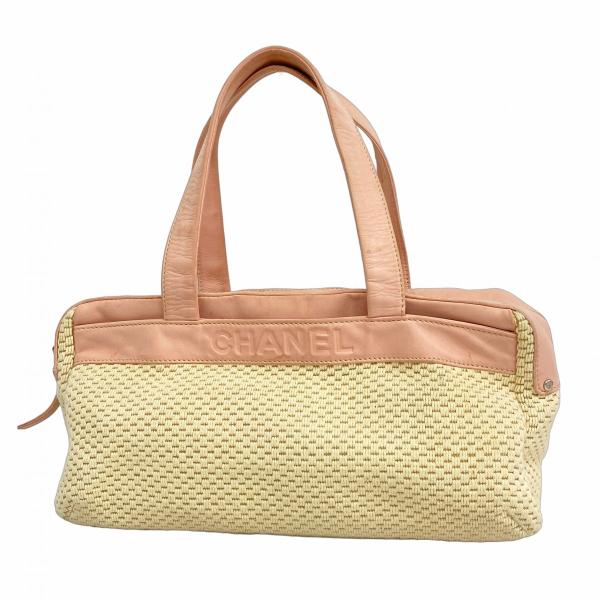 ★最終価格★SALE【5oe5377】シャネル トートバッグ キャンバス レザー ベージュ ピンク シルバー金具【中古】レディース CHANEL（シャネル） ☆最終価格☆SALE【5oe5377】シャネル トート