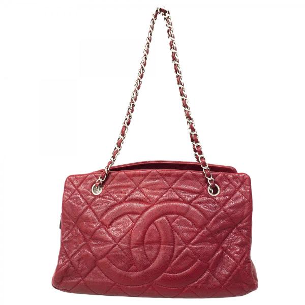 【5pb2283-h】シャネル ショルダーバッグ マトラッセ チェーンショルダー キャビアスキン レッド シルバー金具【中古】レディース CHANEL（シャネル） ☆最終価格☆SALE【5pb2283-h】シャネル