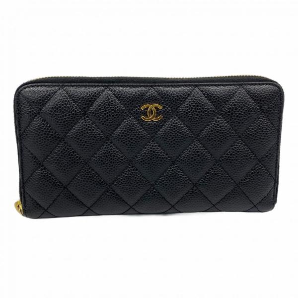 ★SALE【5oe5920】シャネル 長財布 マトラッセ キャビアスキン ブラック ゴールド金具【中古】レディース CHANEL（シャネル） ☆SALE【5pd5594-k】シャネル 長財布 マトラッセ