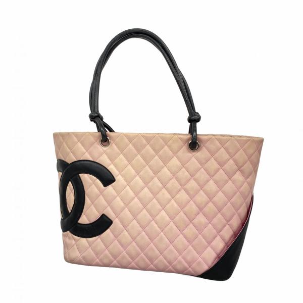 【5pa0484】シャネル トートバッグ カンボン ラムスキン ブラック シルバー金具【中古】レディース CHANEL（シャネル） 【6ab1079】シャネル トートバッグ カンボン