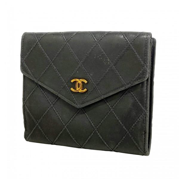 【新品未使用】CHANEL ブラック ビコローレ　ラムスキン　長財布 CHANEL（シャネル） 【6ad4616-k】シャネル 財布 ビコローレ