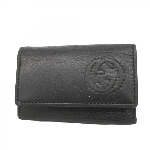 グッチ　GUCCI キーケース　レザー　黒　ブラック　中古 GUCCI（グッチ） 【6ba0101】グッチ キーケース インターロッキングG