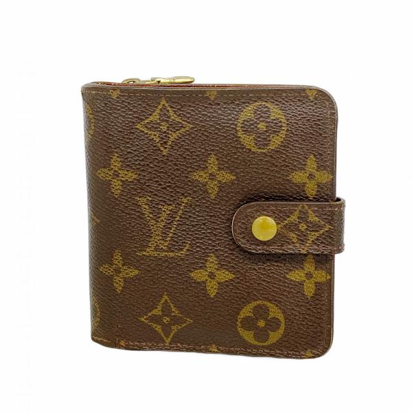 ★SALE【6da0438】ルイヴィトン 財布 モノグラム コンパクトジップ M61667 ブラウン【中古】レディース LOUIS VUITTON（ルイ・ヴィトン） ☆SALE【6da0438】ルイヴィトン 財布