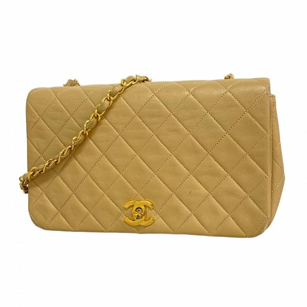 ★SALE【6db1942-k】シャネル ショルダーバッグ マトラッセ チェーンショルダー ラムスキン ベージュ ゴールド金具【中古】レディース CHANEL（シャネル） ☆最終価格☆SALE 【6db1942-k】シャネル