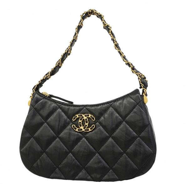 【6dc3417】シャネル ショルダーバッグ シャネル19 カーフスキン ブラック ゴールド金具【中古】レディース CHANEL（シャネル） ☆SALE 【6dc3417】シャネル ショルダーバッグ