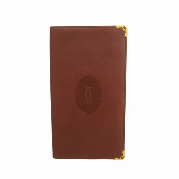 【6dd4351】カルティエ 札入れ マスト レザー ボルドー ゴールド金具【中古】メンズ レディース ユニセックス Cartier（カルティエ） ☆SALE【6dd4351】カルティエ 札入れ マスト