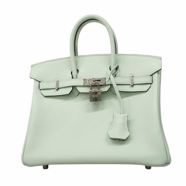 ★SALE【5ib2209-e-g】エルメス ハンドバッグ バーキン25 スイフト ヴェールペパーミント シルバー金具 K刻印【中古】レディース HERMES（エルメス） ☆最終価格☆SALE【5ib2209-e-g】エルメス